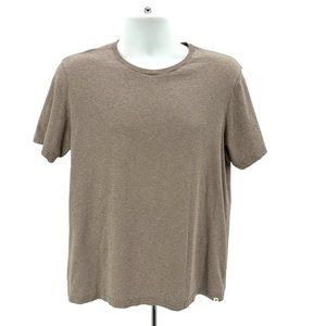 Pact Organic Cotton Heather Tan Crew Neck T-Shirt Mens Large